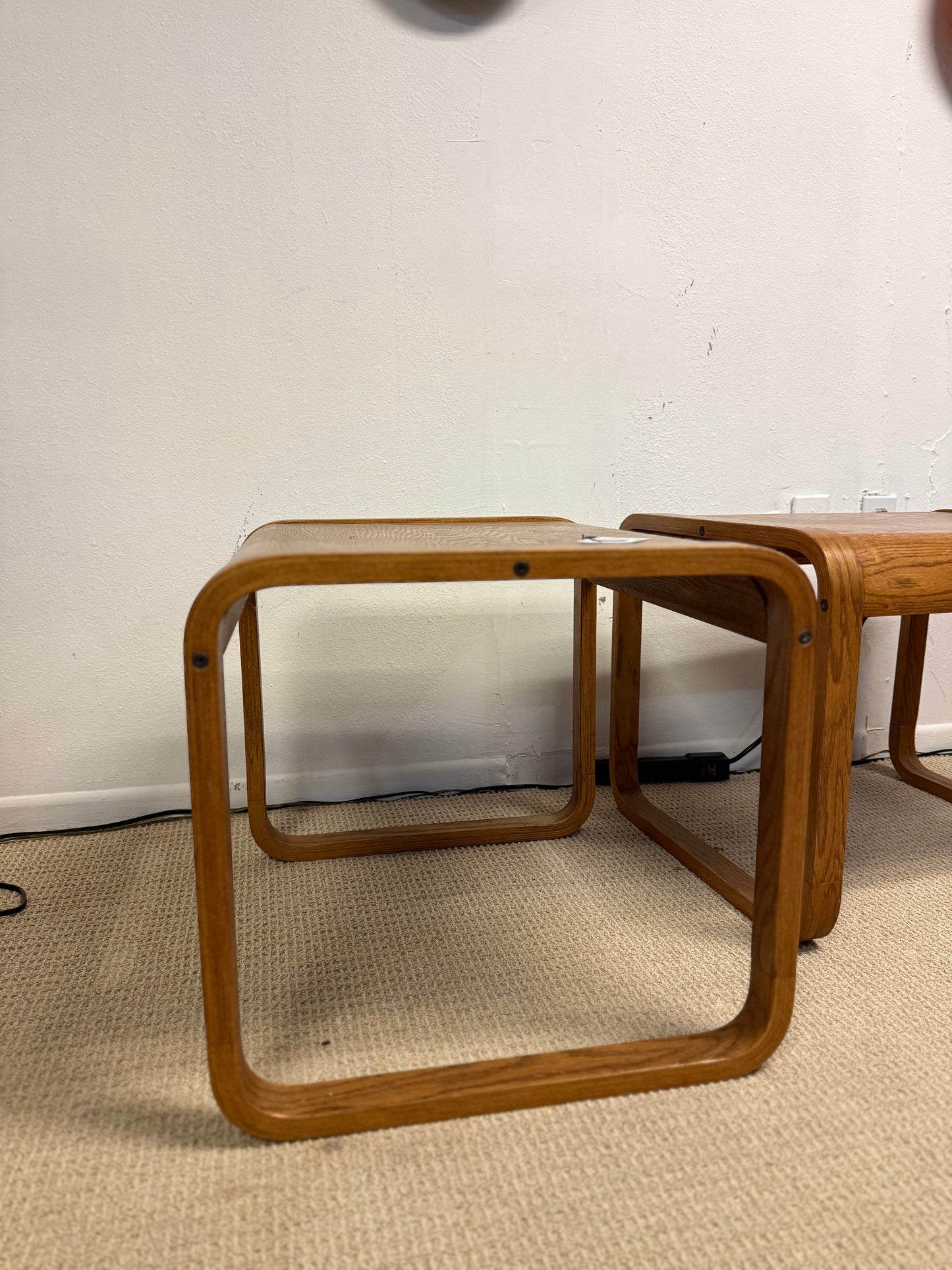 70’s Oak Side Tables Set