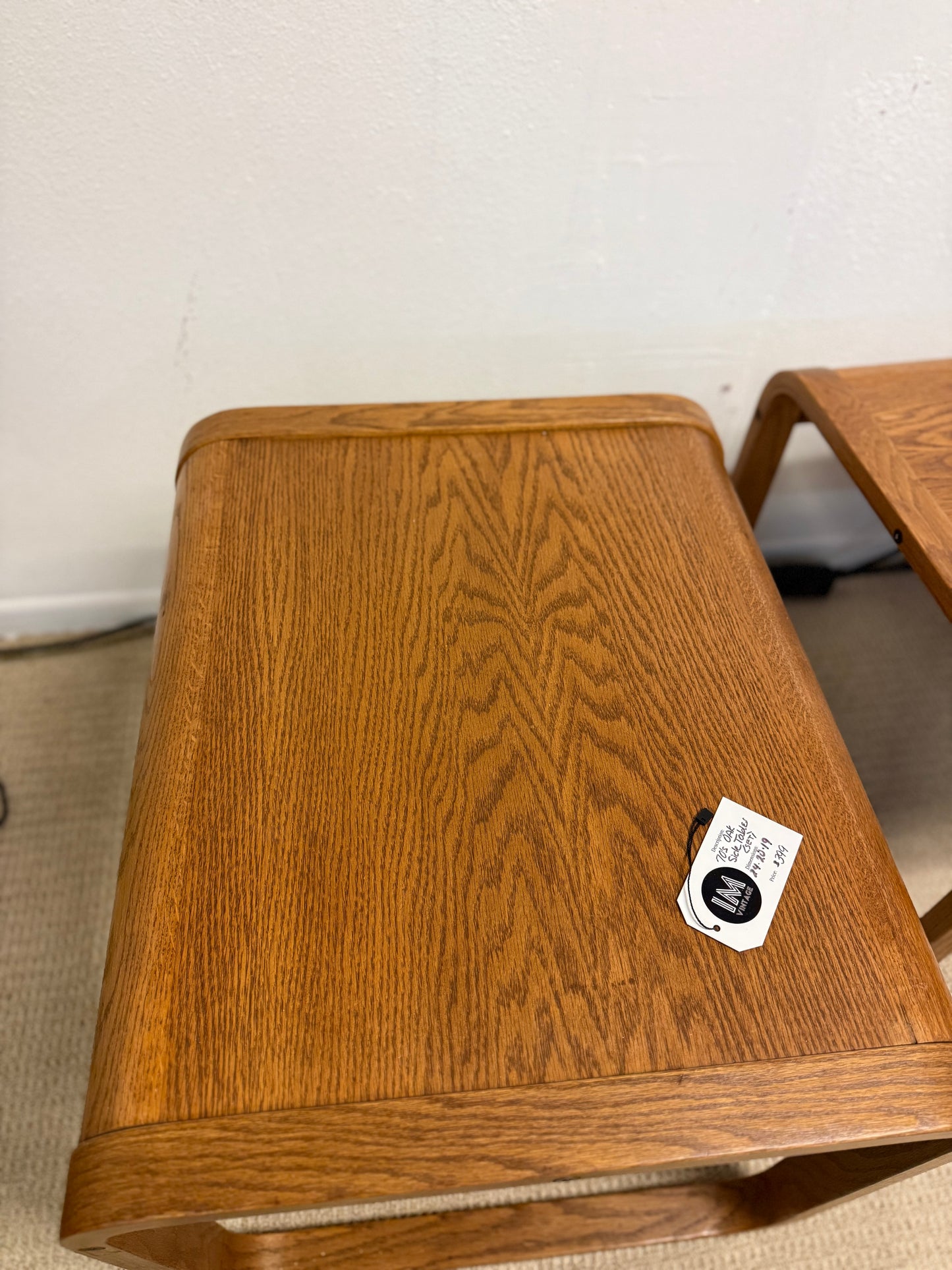 70’s Oak Side Tables Set