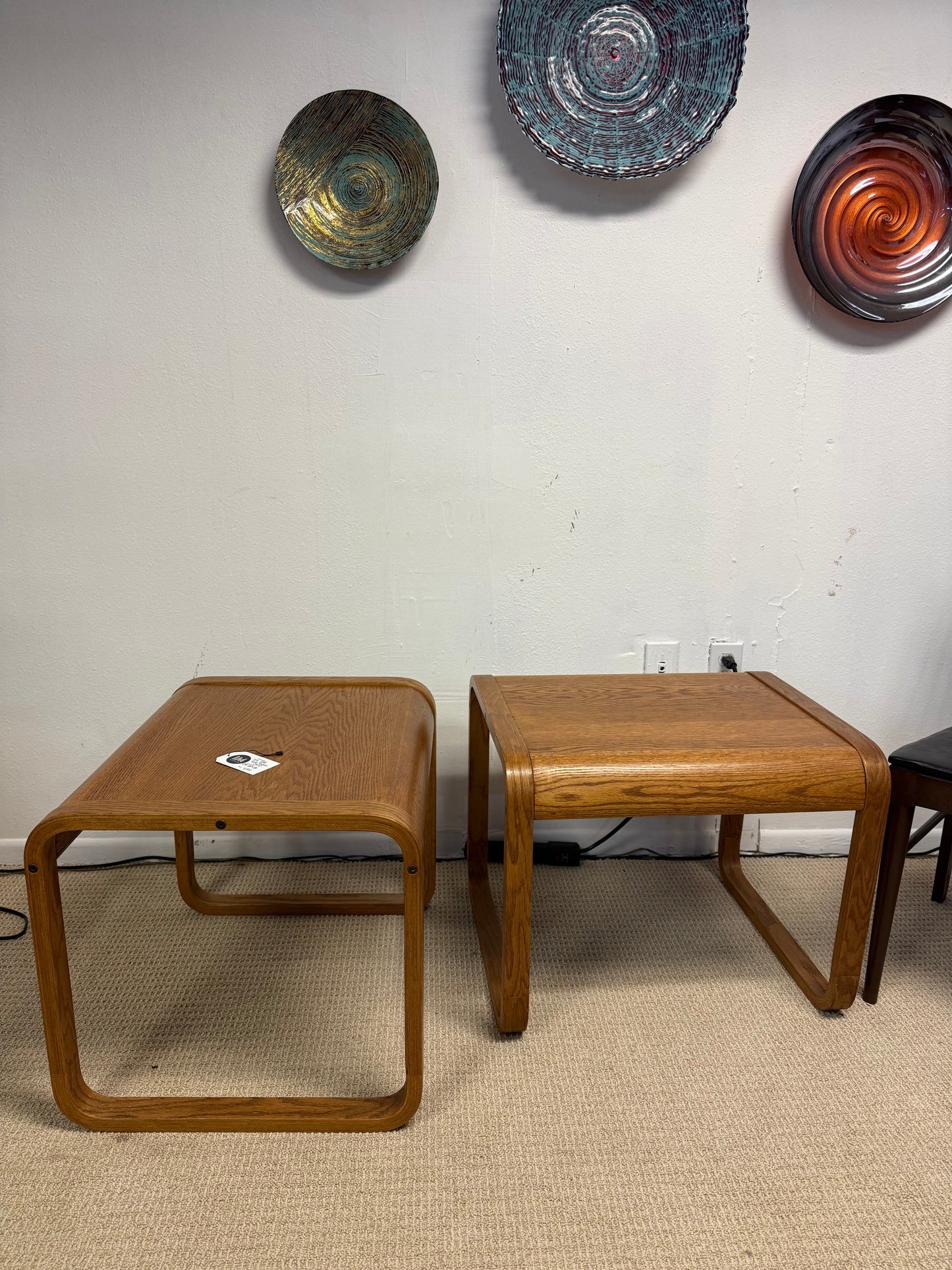 70’s Oak Side Tables Set