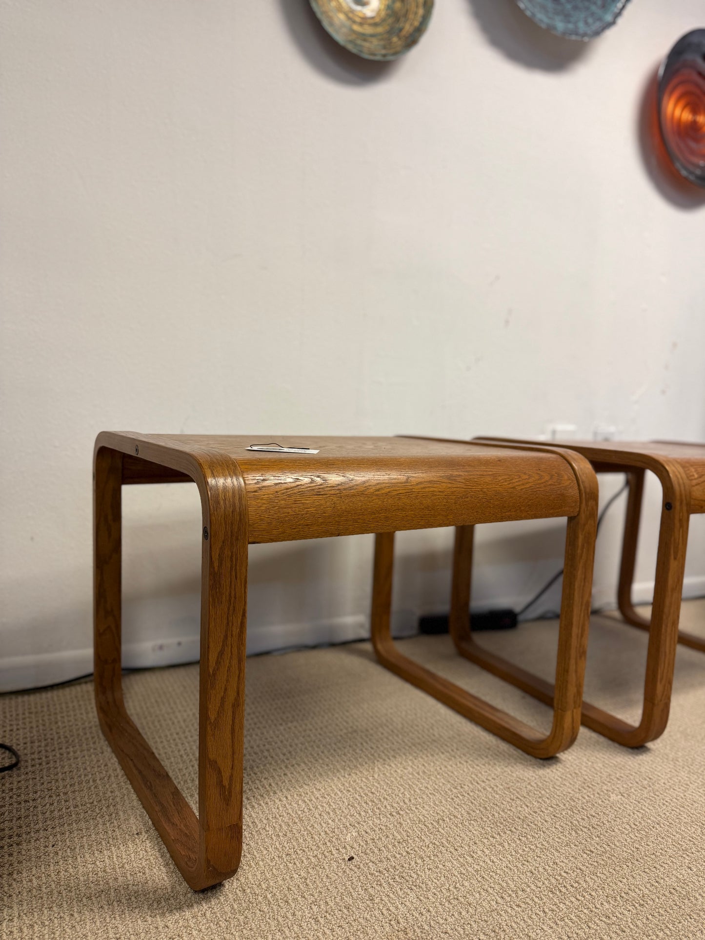 70’s Oak Side Tables Set