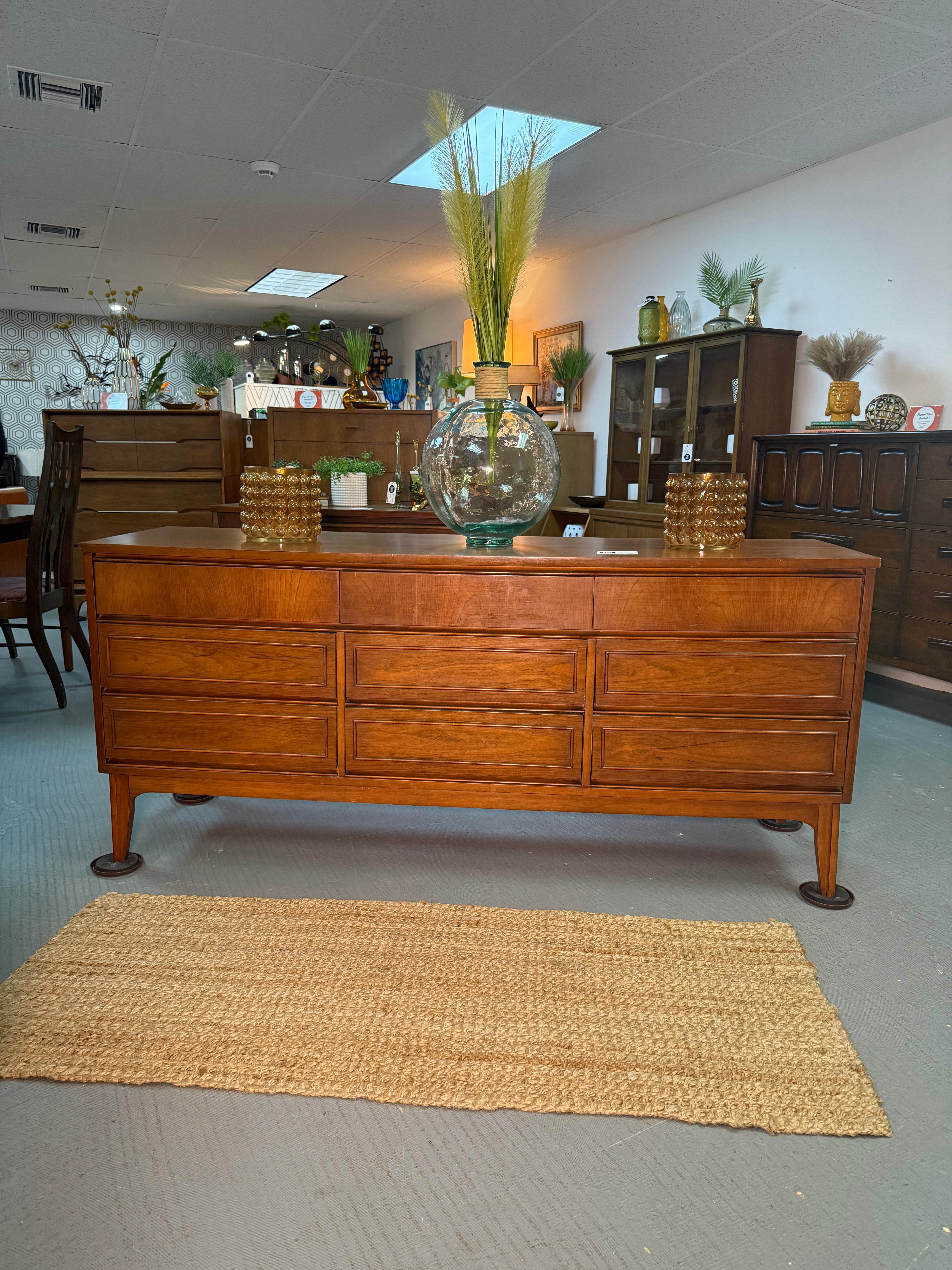 antique mid century modern dresser 9 Drawer Dresser MCM – imvintage stpete
