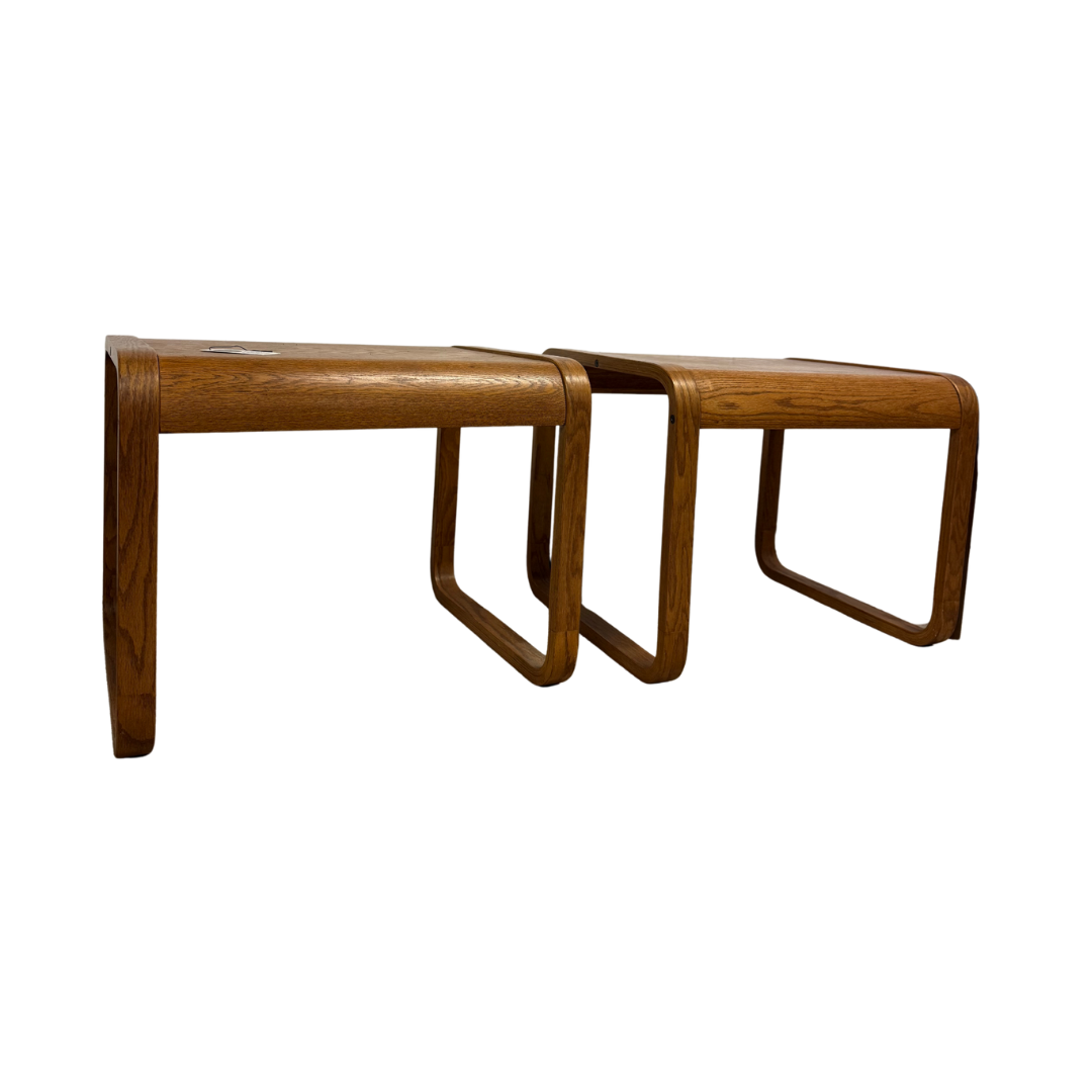 70’s Oak Side Tables Set