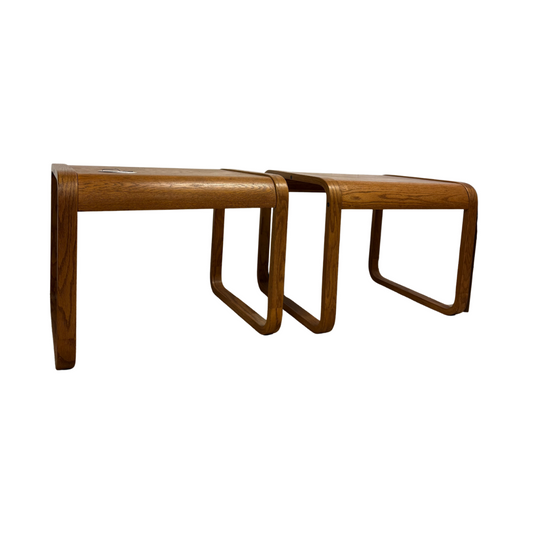 70’s Oak Side Tables Set