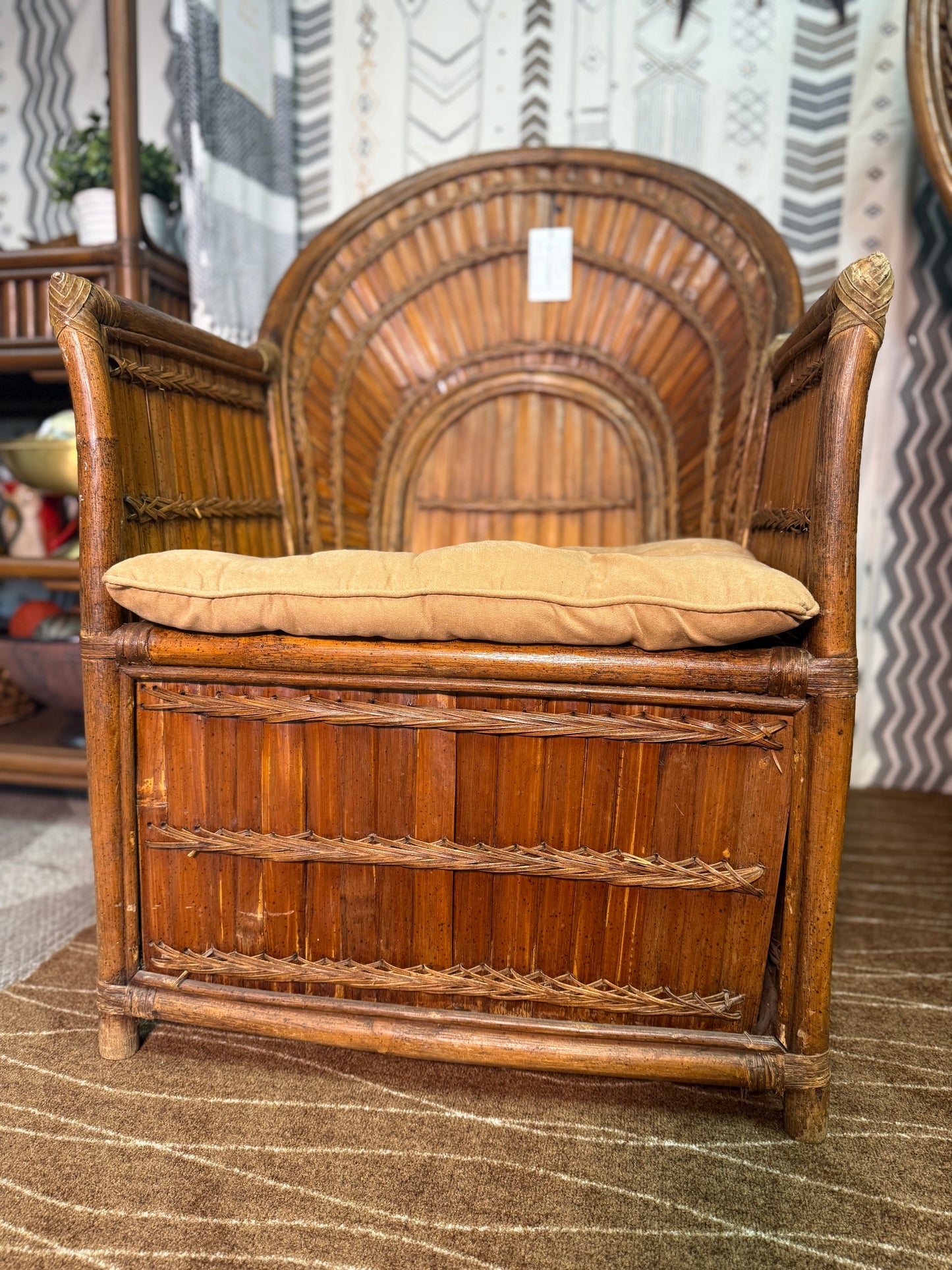 Vintage Rising Sun Rattan Chair- smaller version