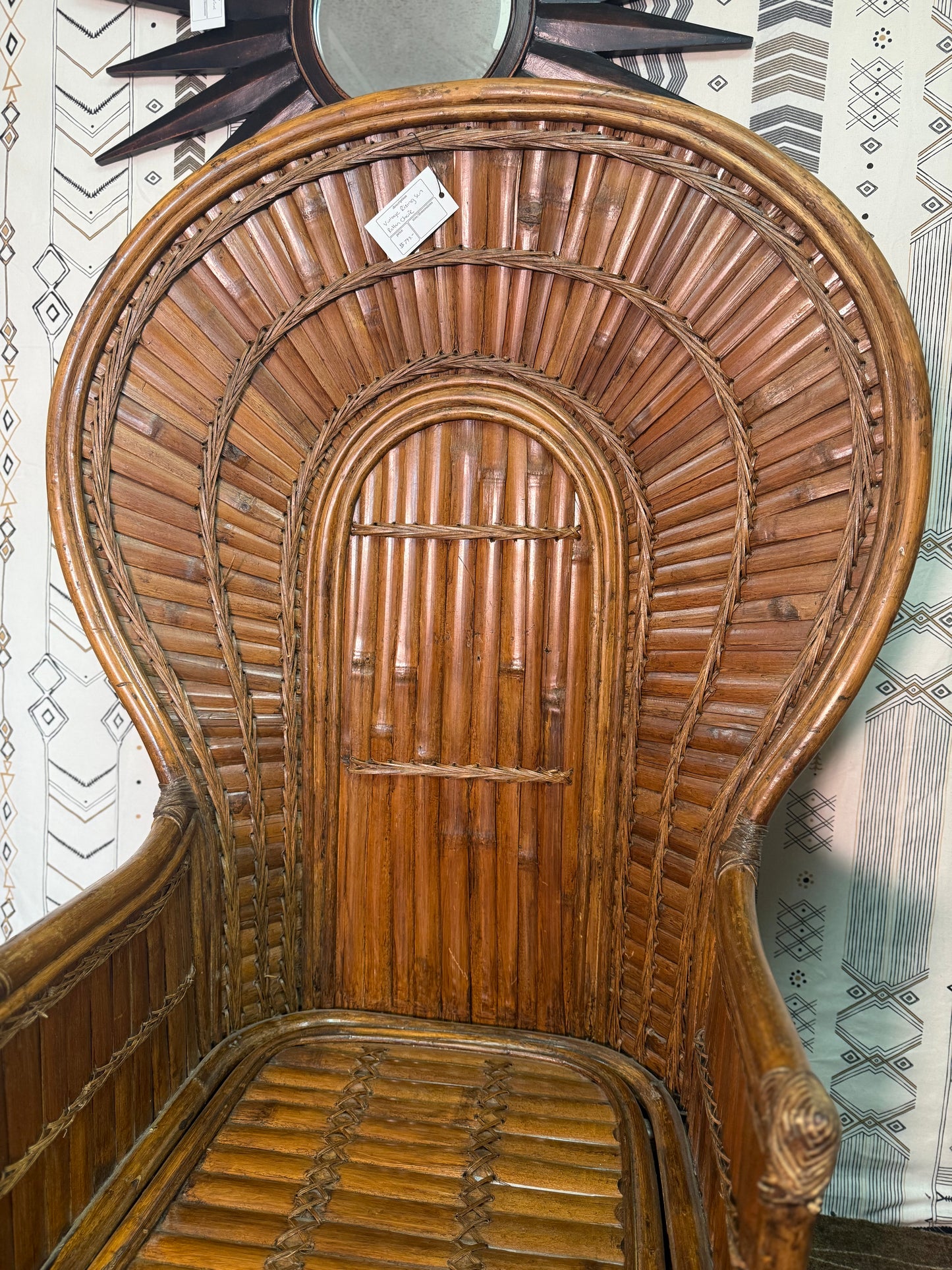Vintage Rising Sun Rattan Chair