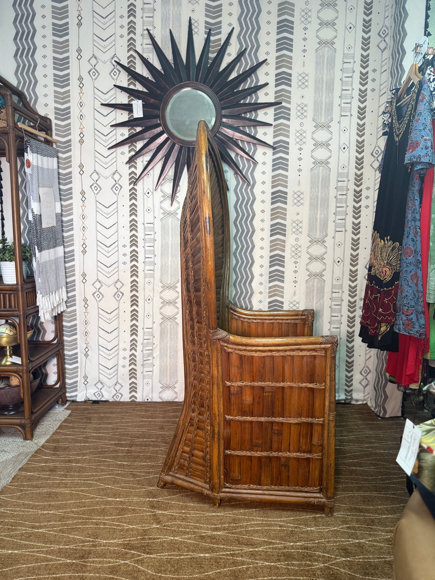 Vintage Rising Sun Rattan Chair