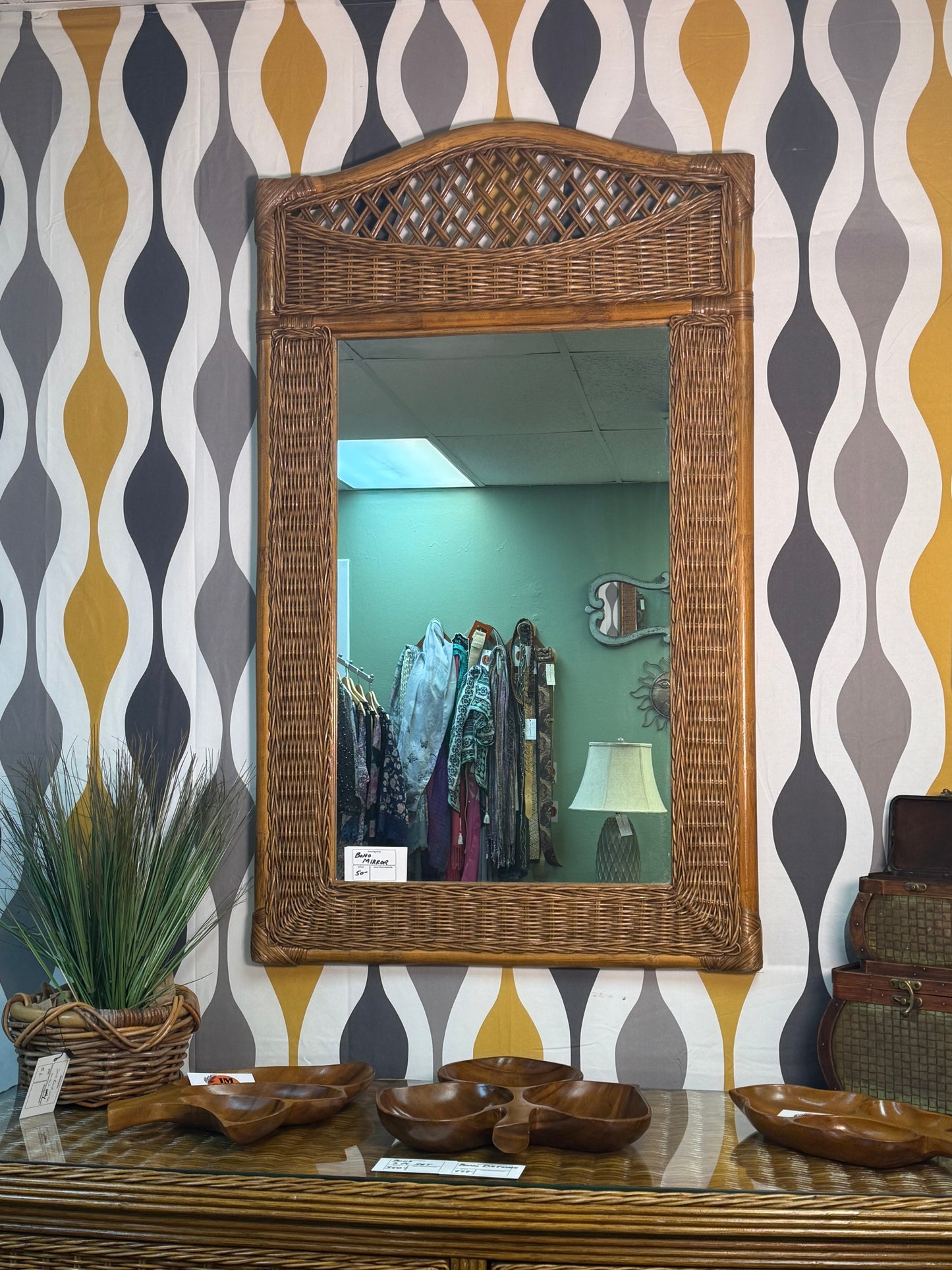 Wicker Mirror