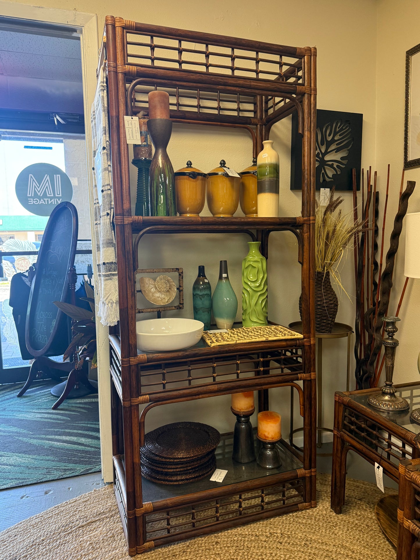Vintage Rattan Shelf