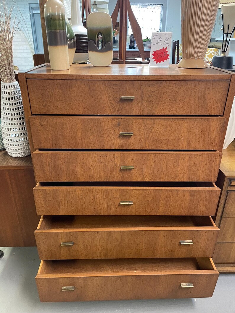 Vintage Founders Tall Dresser - Mid Century Modern Tallboy