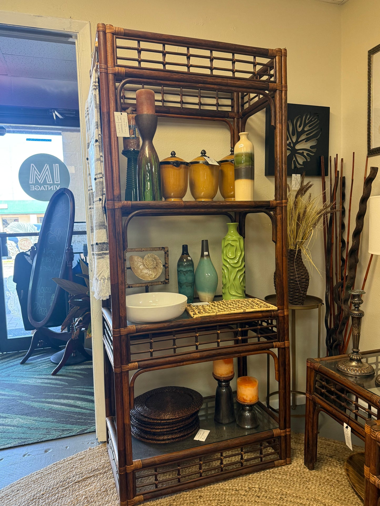 Vintage Rattan Shelf
