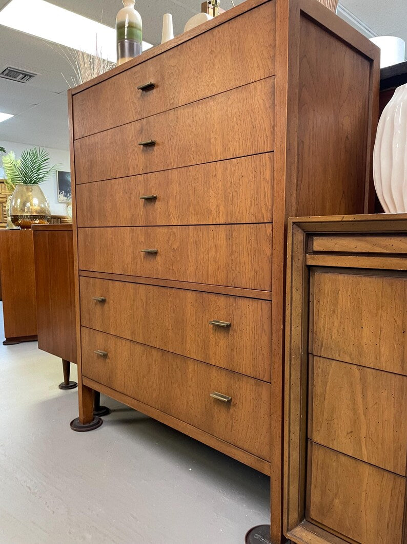 Vintage Founders Tall Dresser - Mid Century Modern Tallboy