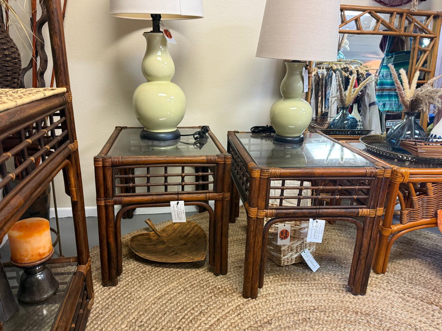 Vintage Rattan Console/Couch Table