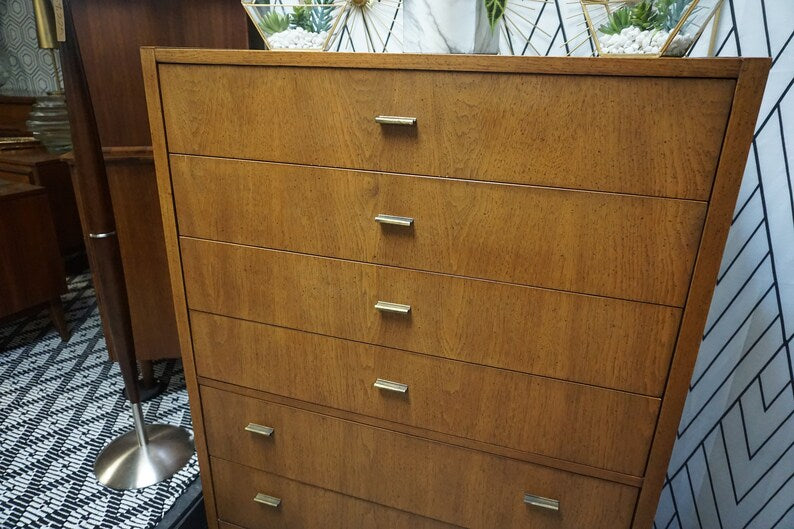 Vintage Founders Tall Dresser - Mid Century Modern Tallboy