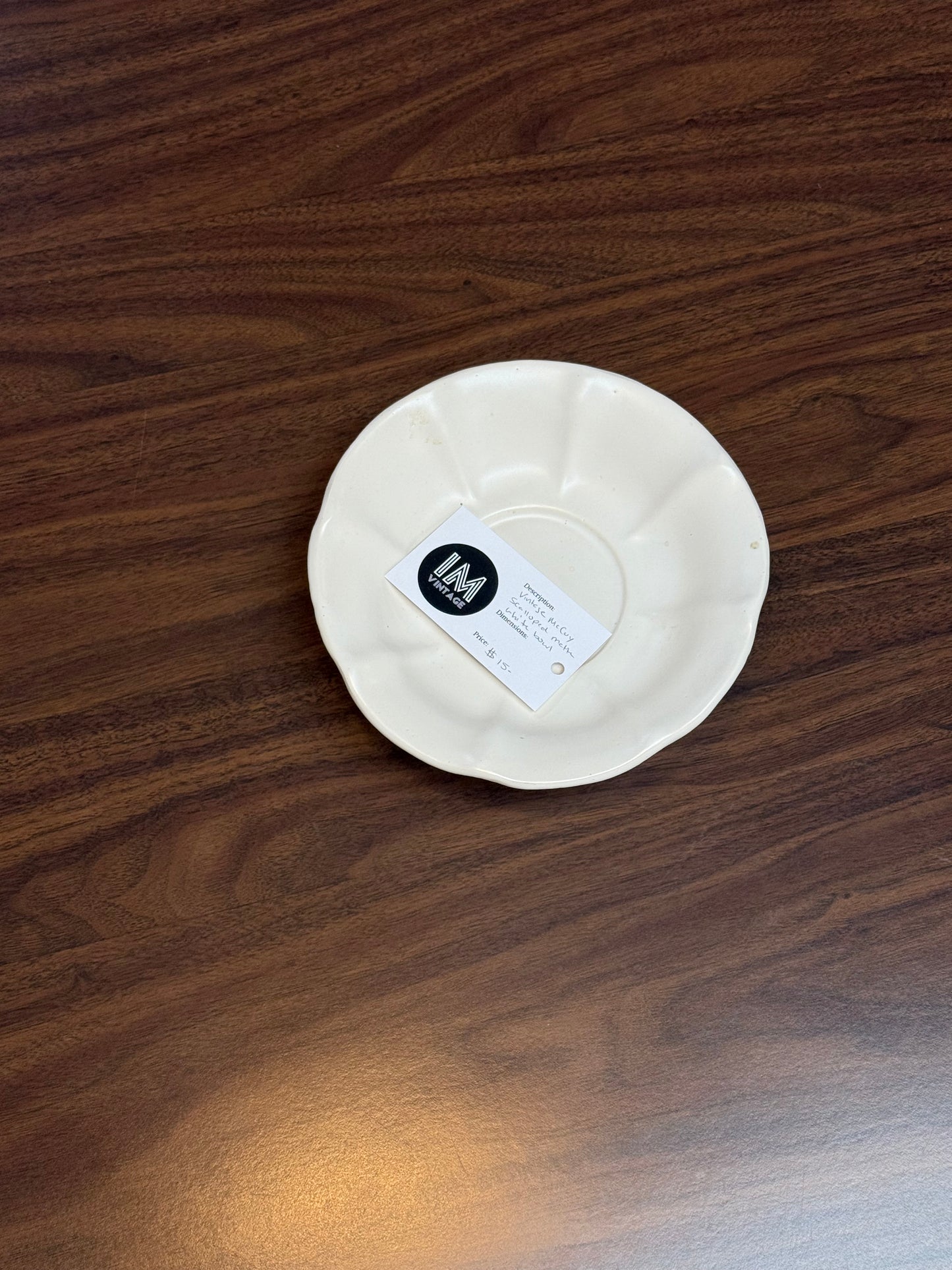 Vintage McCoy Scalloped Matte White Bowl