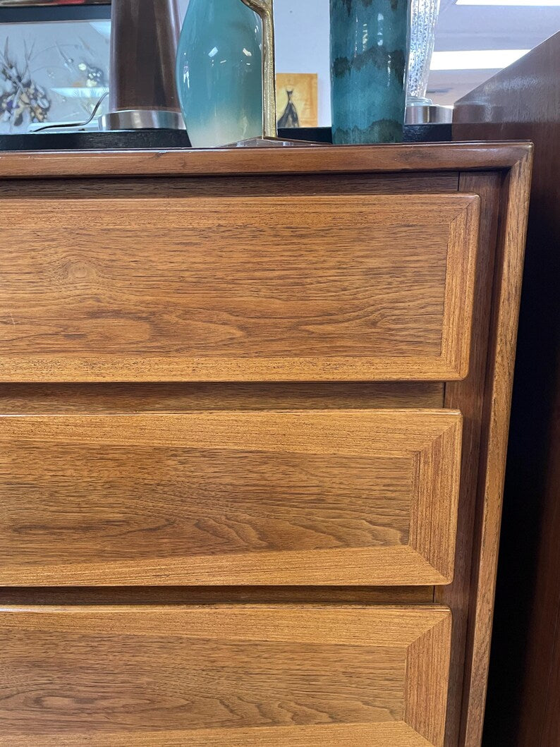 MCM Tallboy Dresser - American of Martinsville Walnut Wood