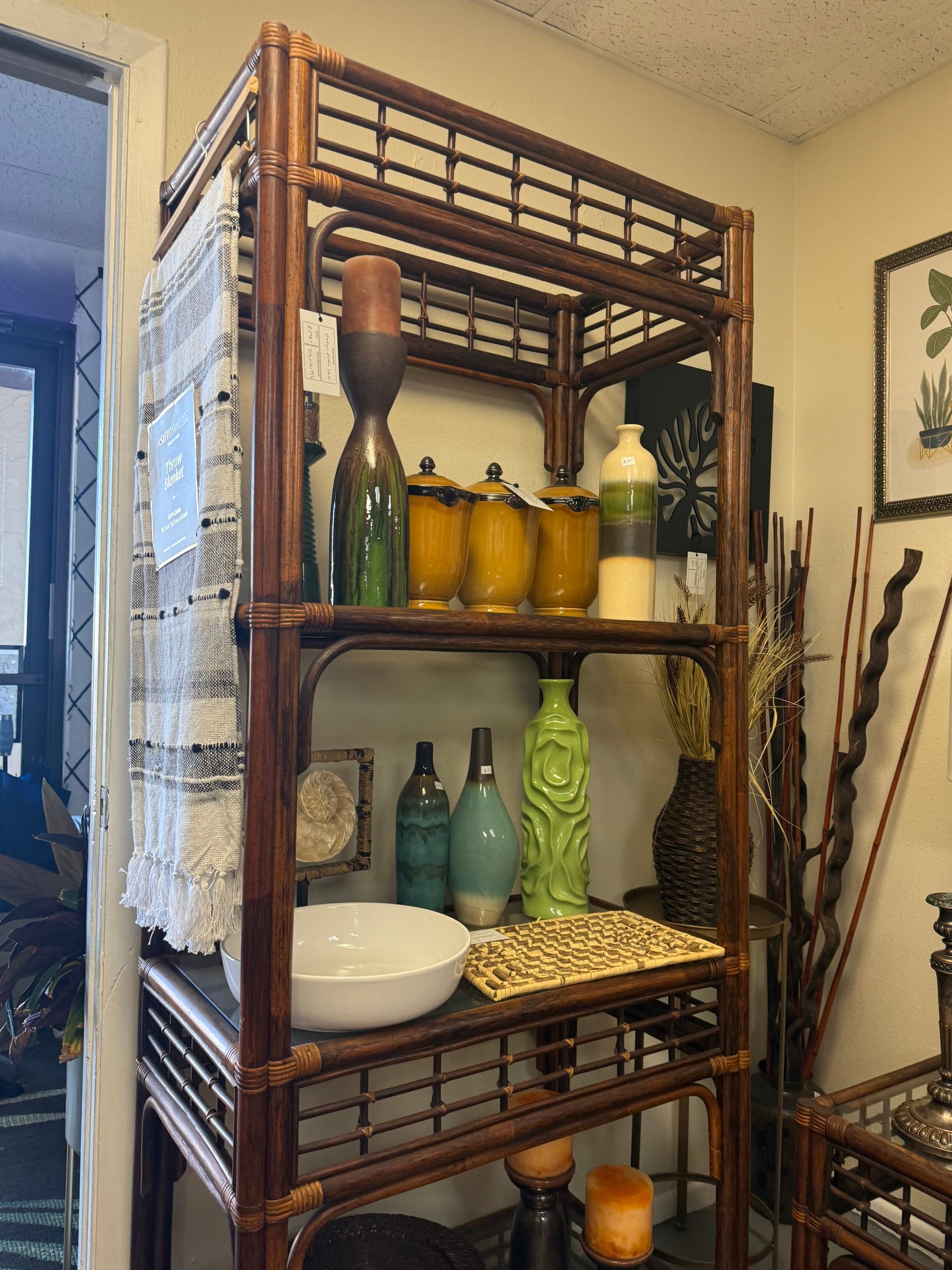 Vintage Rattan Shelf
