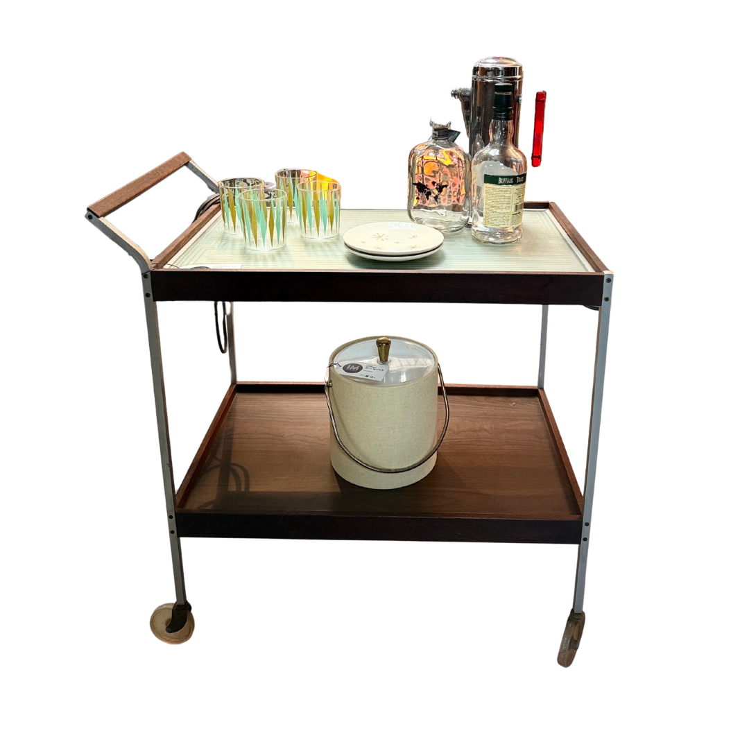 Vintage Salton Heating Serving Bar Cart
