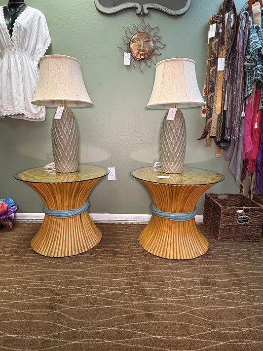 Sheaf of Wheat Side Table Set of 2 BAMBOO