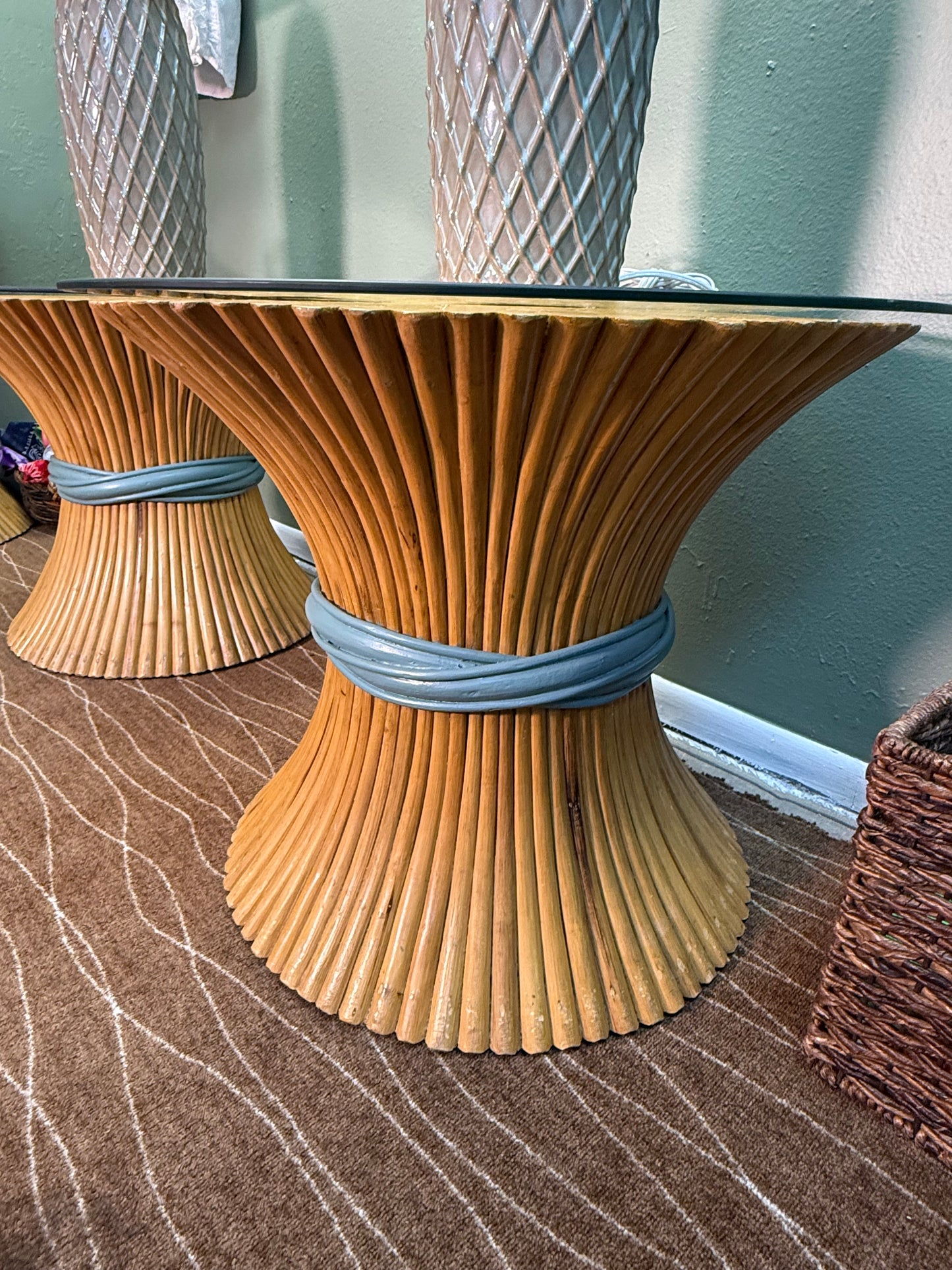 Sheaf of Wheat Side Table Set of 2 BAMBOO