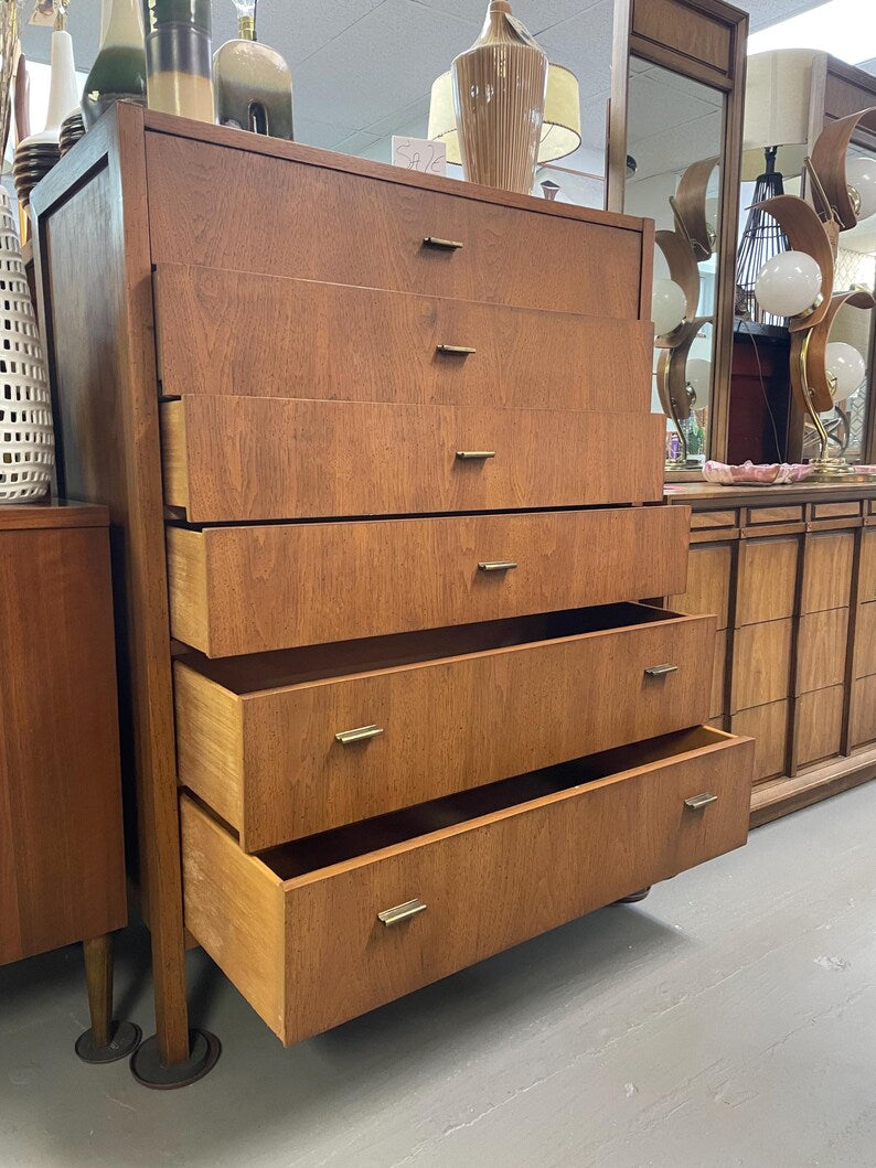 Vintage Founders Tall Dresser - Mid Century Modern Tallboy