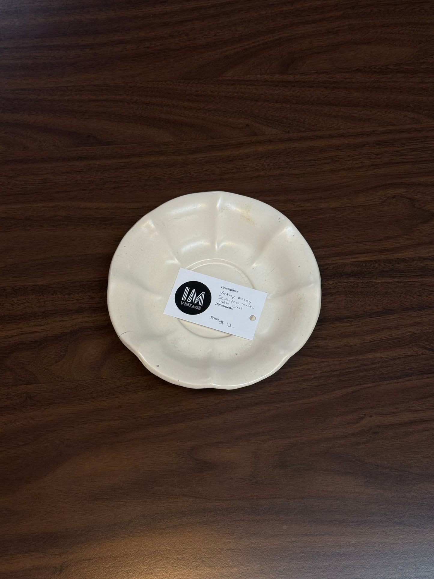 Vintage McCoy Scalloped Matte White Bowl