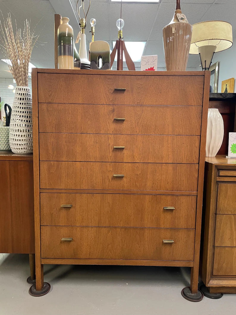 Vintage Founders Tall Dresser - Mid Century Modern Tallboy