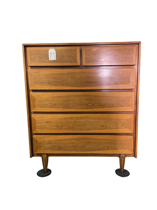 MCM Tallboy Dresser - American of Martinsville Walnut Wood