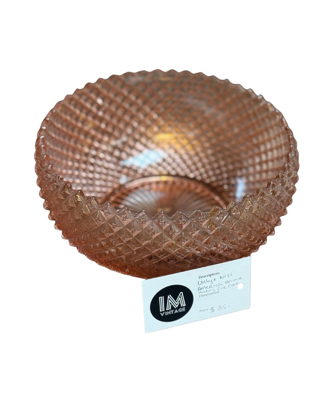 Vintage Miss America Pink Bowl by Anchor Hocking