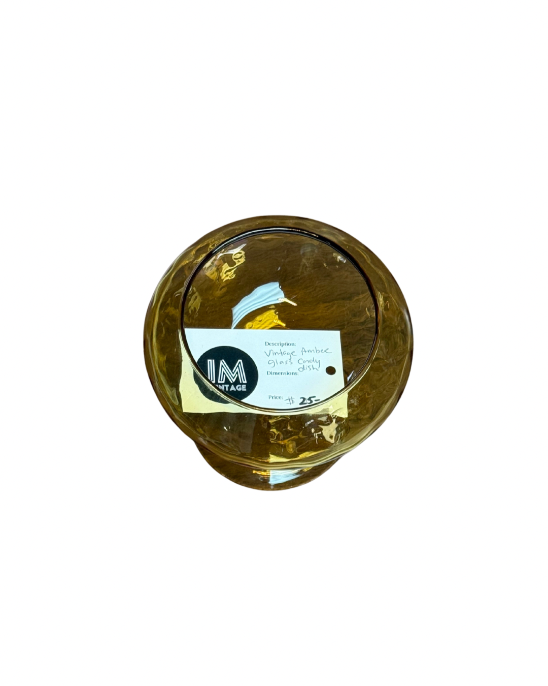 Vintage Amber Glass Candy Dish