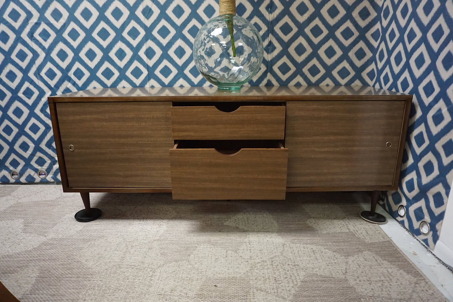 Mid-Century Modern Tv Stand/Record Holder Credenza (FREE shipping)