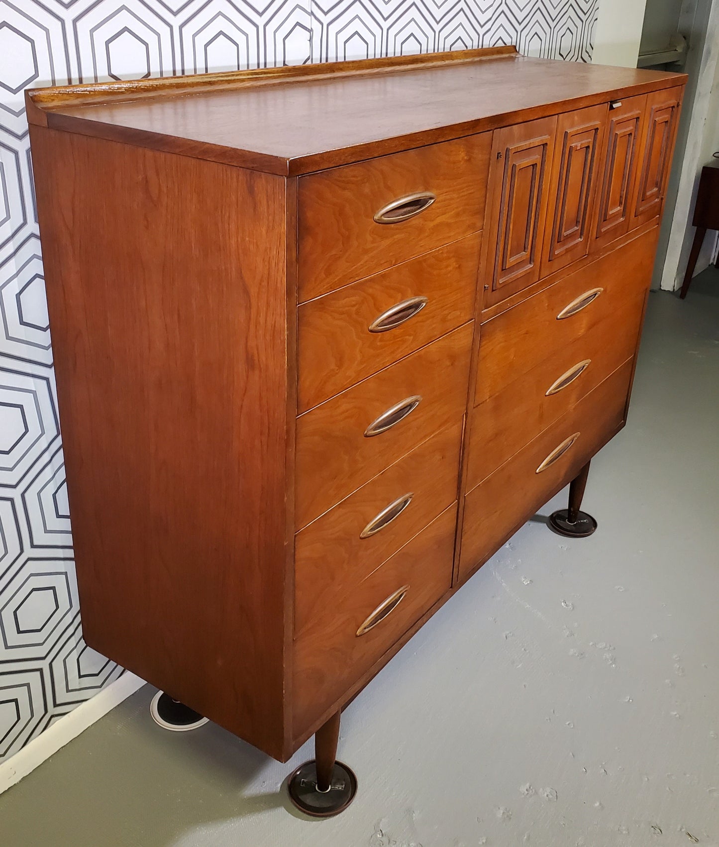 Mid-Century Modern Sculptra Tall Dresser (FREE shipping)