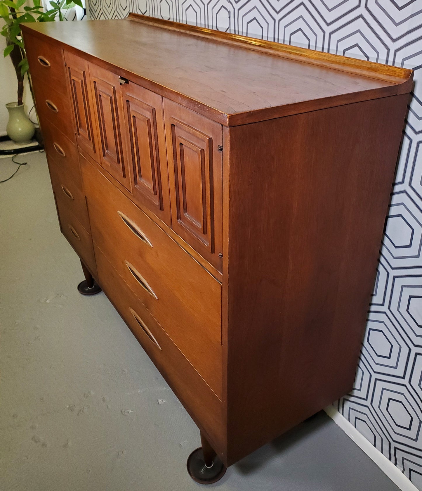 Mid-Century Modern Sculptra Tall Dresser (FREE shipping)