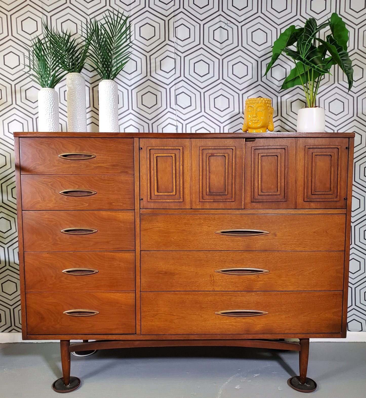 Mid-Century Modern Sculptra Tall Dresser (FREE shipping)