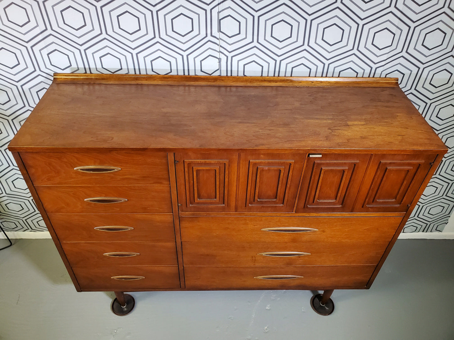 Mid-Century Modern Sculptra Tall Dresser (FREE shipping)