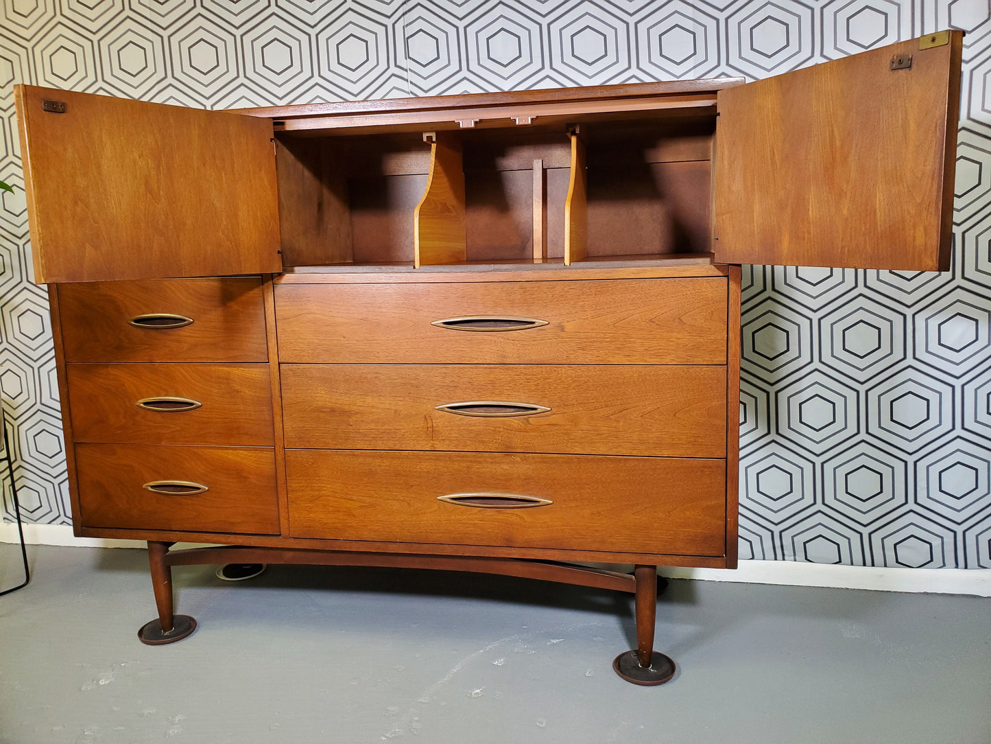 Mid-Century Modern Sculptra Tall Dresser (FREE shipping)