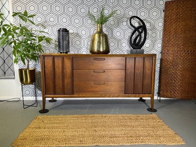 Vintage MCM Keller Furniture Buffet Sideboard Credenza with laminate top *** Free Shipping***