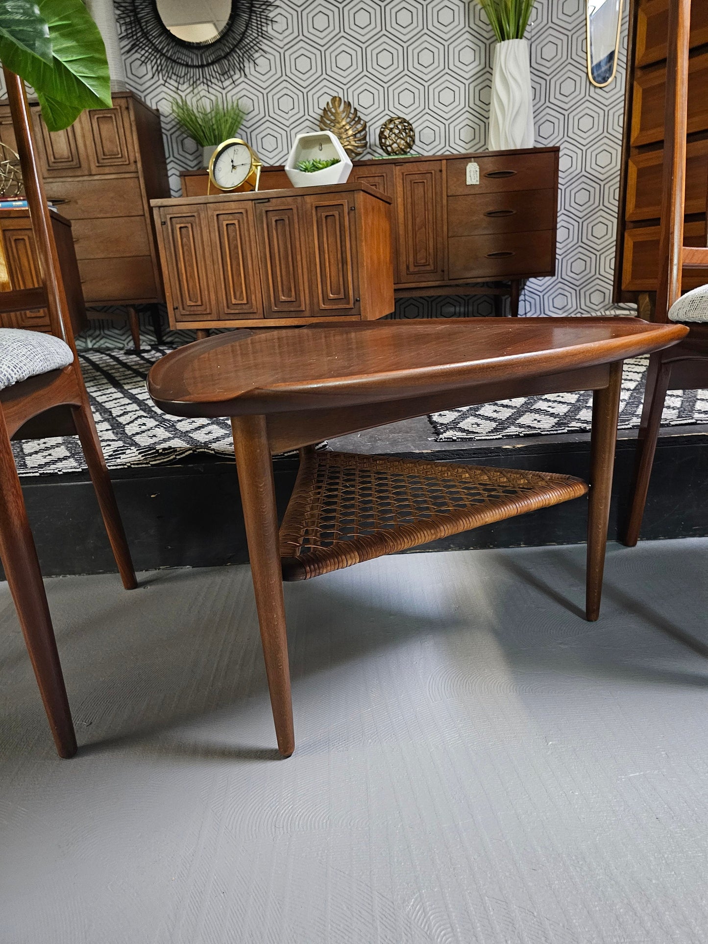 Danish Modern Teak Selig Triangle Table by Poul Jensen