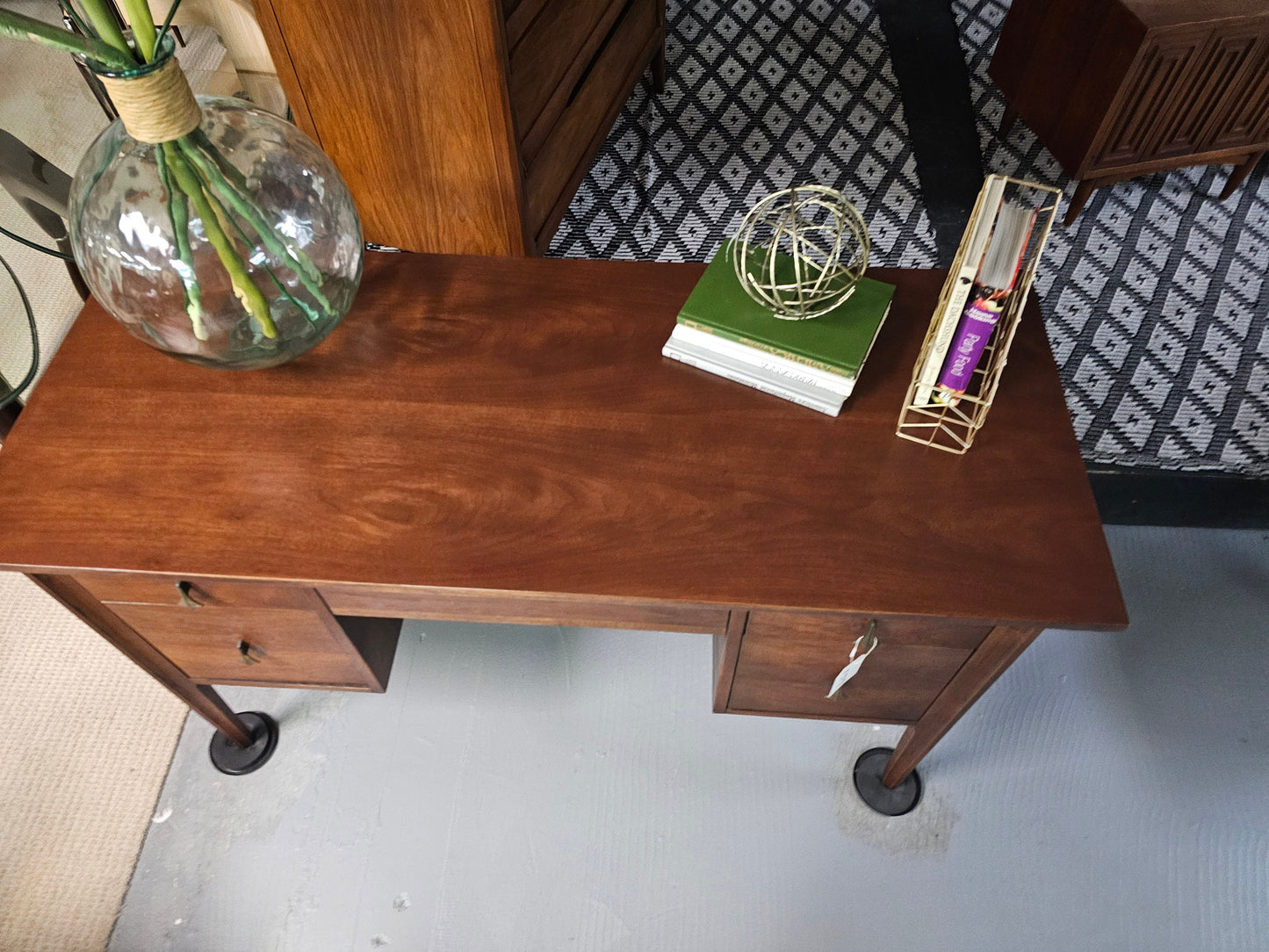 Broyhill Brasilia - Mid Century Walnut and Brass Desk