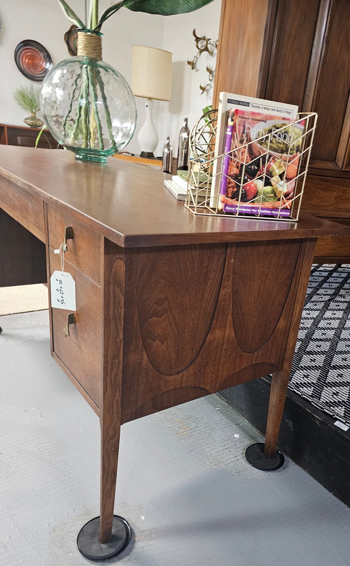 Broyhill Brasilia - Mid Century Walnut and Brass Desk