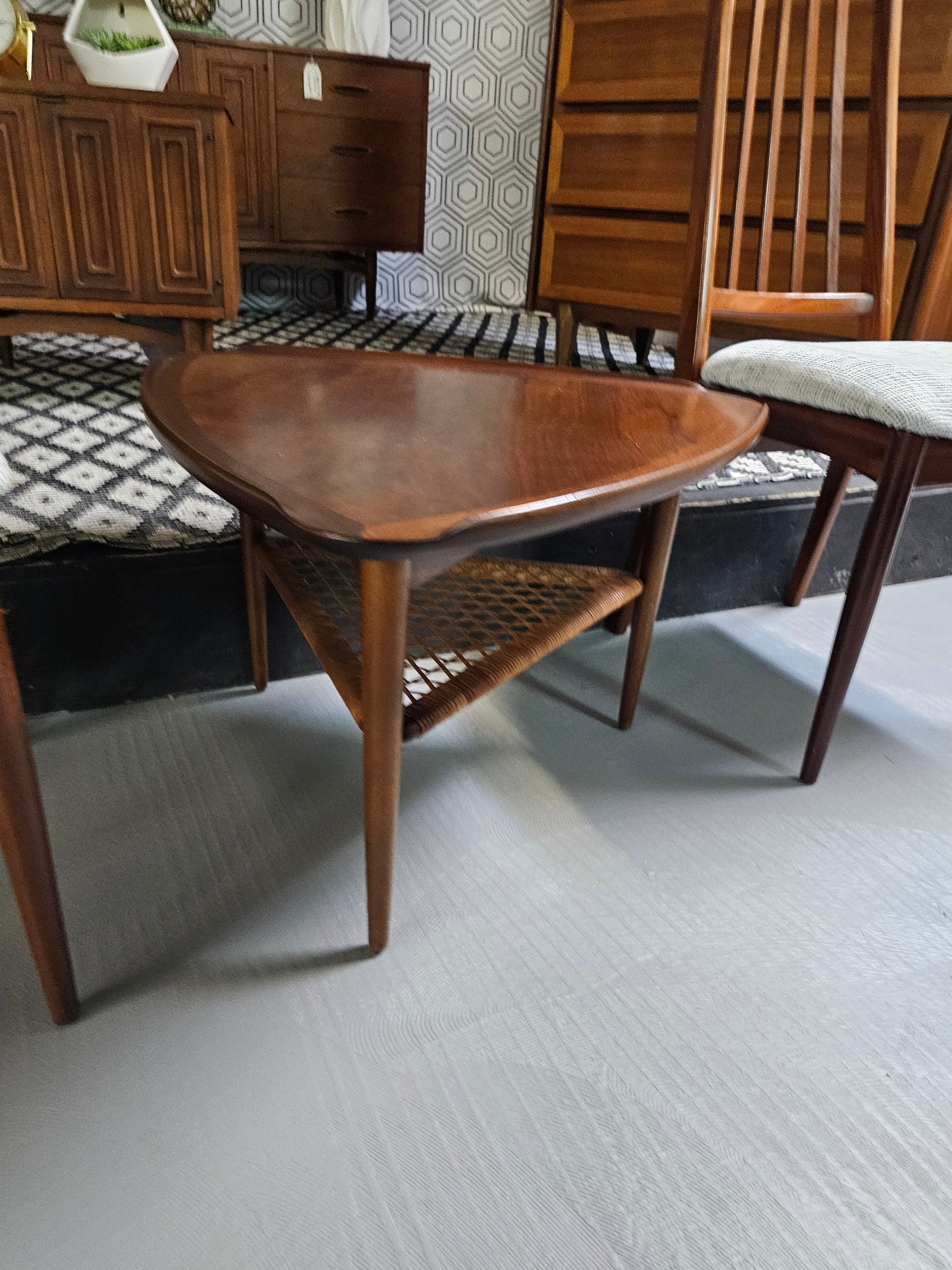 Danish Modern Teak Selig Triangle Table by Poul Jensen