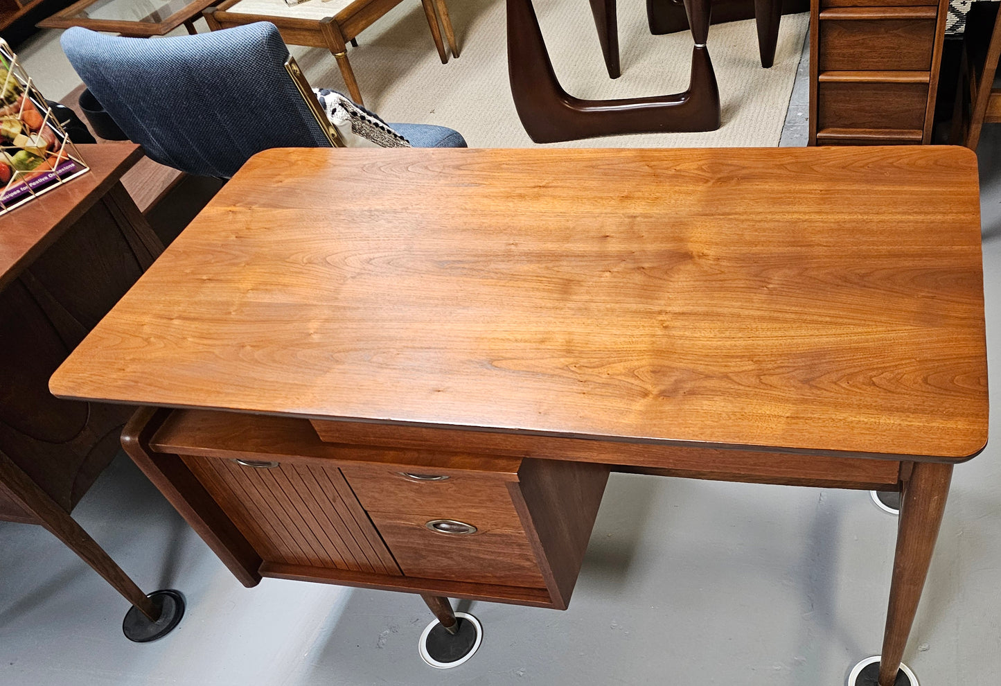 Vintage MCM Hooker Mainline Writers Desk 1960s Walnut