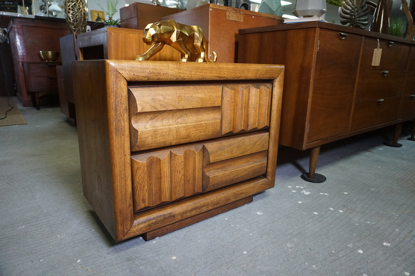 Mid-Century Modern Lane Brutalist Nightstand