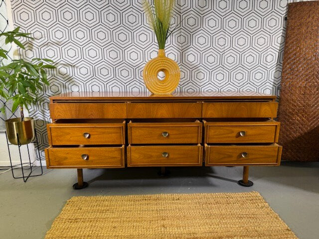 Dixie 2 Piece Dresser Set- Mid Century Modern Bedroom Furniture Set