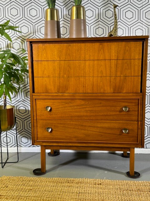 Dixie 2 Piece Dresser Set- Mid Century Modern Bedroom Furniture Set