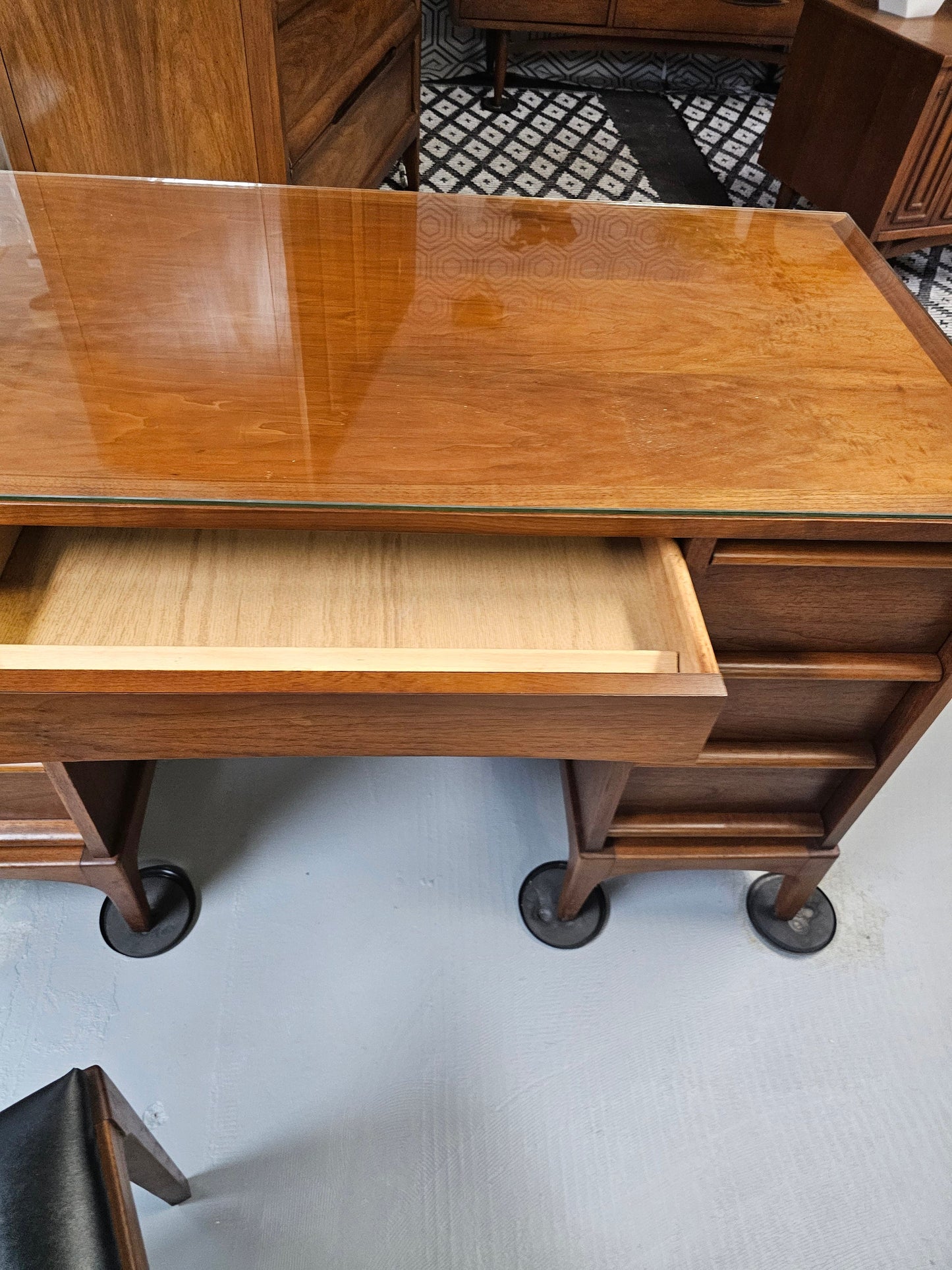 Lane Rhythm Collection MCM Desk - Walnut - w/Chair - 1960s