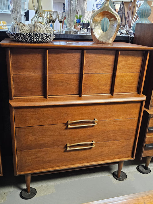 Mid Century Modern Dresser Kent Coffey MCM Tallboy Dresser Walnut 1960's