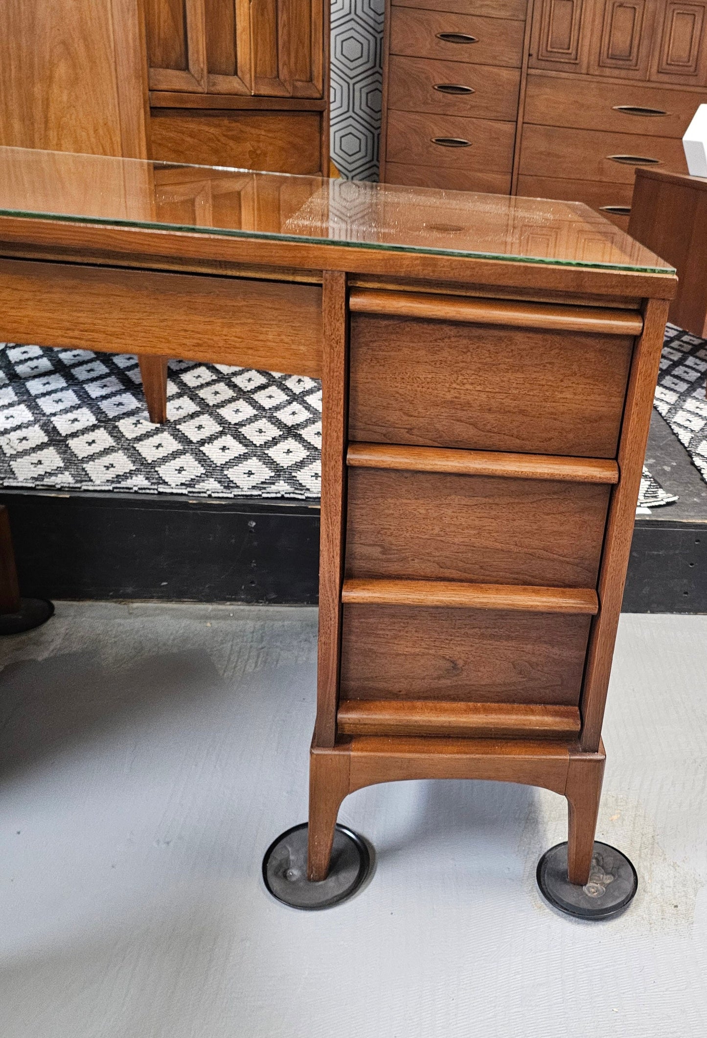 Lane Rhythm Collection MCM Desk - Walnut - w/Chair - 1960s